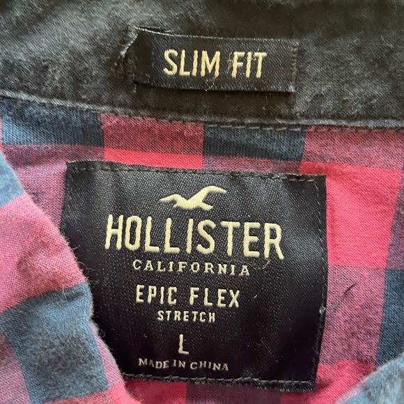 Blue/Pink Checkered Long-Sleeve Button-Down - Picture 3 of 3